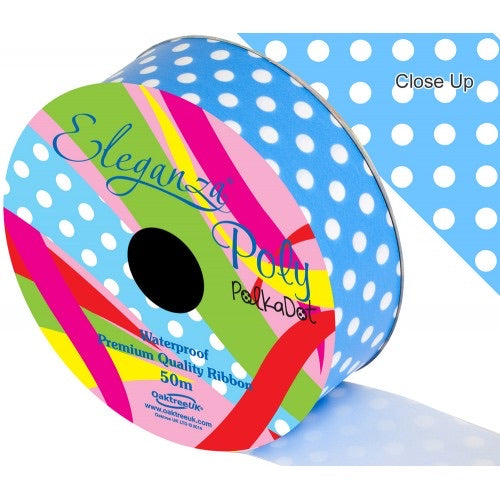 Eleganza Poly Pull Bows Polka Dot 50mm