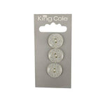 King Cole Round Glitter Effect Medium Buttons 093 x 3 per card