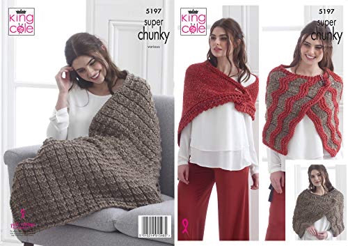 5197 King Cole Accessories Knitted in Big Value Super Chunky Stormy Pattern