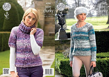 4286 king Cole Ladies Super Chunky Short & Long Sleeve Jumper knitting Pattern