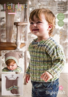 9280 Stylecraft Children’s Jumper, Mittens and Hat Double Knitting Pattern