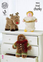 9055 King Cole Angel, Reindeer & Gingerbread Man Chunky Knitting Pattern