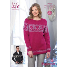 9028 Stylecraft Ladies Sweater & Men’s Cardigan Double Knitting Pattern