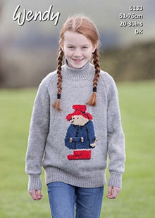 6133 Wendy Children’s Paddington Bear Jumper Knitting Pattern