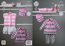 4229 King Cole Children’s Cape, Sweater, Hat and Cardigan Chunky Knitting Pattern