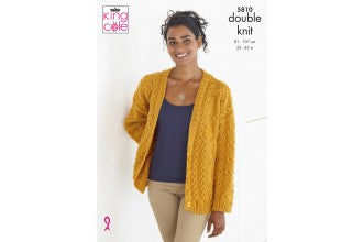 5810 king Cole Ladies Cable DK Cardigan & Jumper Knitting Pattern