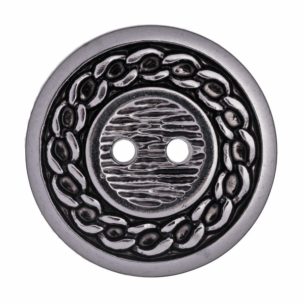 Hemline Buttons Silver Round 20mm