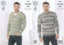 4261 King Cole Men’s Round Neck and V Neck Sweater Double Knitting Pattern