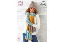 5889 King Cole Wrap, Scarf, Hand Warmers and Hat in Wildwood Chunky Knitting Pattern