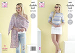 5427 King Cole Ladies Sweater & Shawl Knitted in Beaches Double Knitting Pattern