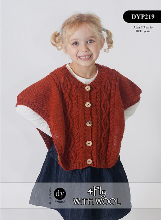 DYP219 Childs Poncho 4Ply Knitting Pattern