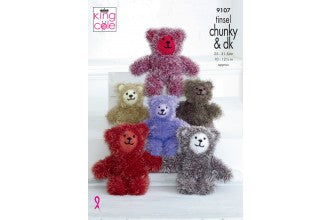 9107 king Cole Tinsel Chunky Teddy Bear Knitting Pattern