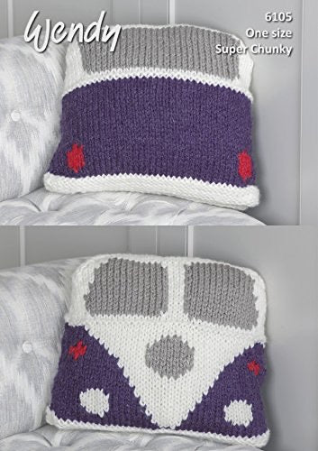 6105 Wendy Camper Van Cushion Super Chunky Home Accessories Knitting Pattern