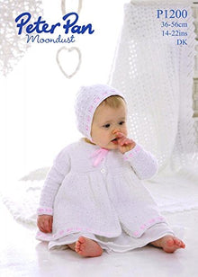 P1200 Peter Pan Baby Coat/Bonnet/Shawl Double Knitting Pattern