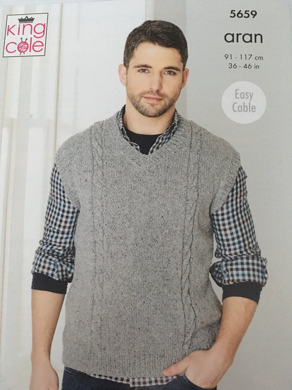 5659 King Cole Men’s Sweater & Sleeveless Sweater Pattern