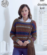 5007 King Cole Cardigan and Sweater in Riot DK Knitting Pattern