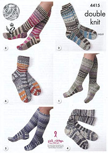 4415 King Cole Sock Double Knitting Pattern 4 years - Adult