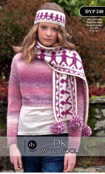 DYP240 Scarf & Headband DK Knitting Pattern