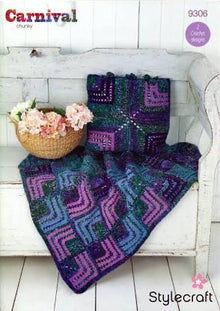 9306 Stylecraft Mitred Square Thrown/cushion Crochet Pattern