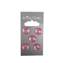 King Cole Buttons - Rimmed Round Buttons - Pink (Small) 046