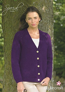 9080 Stylecraft Ladies Chunky Cardigan Knitting Pattern