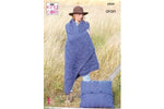 5959 King Cole Blanket, Floor Cushion and Bed Runner in Wool Aran Knitting Pattern