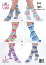 5662 King Cole 4ply Sock Knitting Pattern
