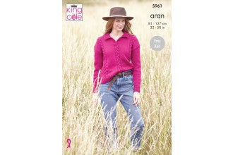 5961 King Cole Sweater and Tank in Wool Aran (leaflet)