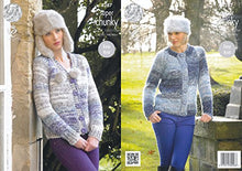 4287 King Cole Ladies Super Chunky V-Neck & Crew Neck Cardigan Knitting Pattern