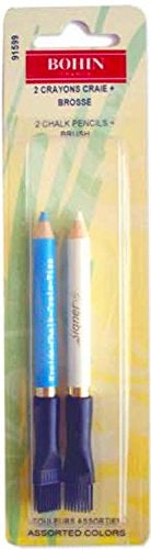 Bohin Fabrics Dressmakers Pencils Small + Brush, Wood, Multi, 2x5x5 cm