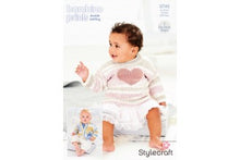 9745 Stylecraft Babies Jumper and Cardigan in Bambino Prints DK and Bambino DK Knitting Pattern