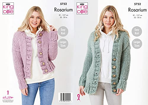 5752 King Cole Rosarium Mega Suoer Chunky Ladies Cardigan Easy Knitting Pattern