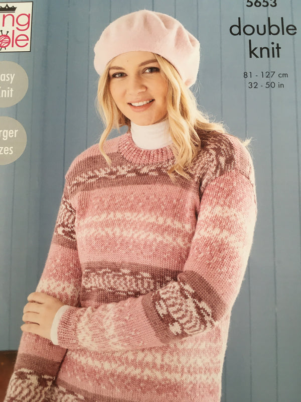 5653 King Cole Ladies Sweater & Tunic Pattern