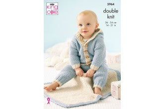 5964 King Cole Jackets, Hat, Leggings and Blanket in Cherished DK Knitting Pattern (leaflet)