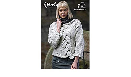 6074 Wendy Ladies Super Chunky Cable  Sweater Knitting Pattern