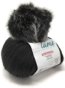 Mondial Lady Lame Hat Chunky Yarn with Pom Pom &