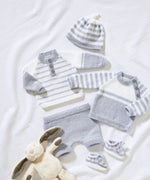 5981 King Cole Sweaters, Pants, Hat and Bootees knitted in King Cole 4Ply Knitting Pattern