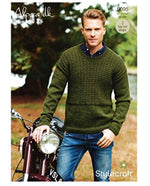 9095 Stylecraft Alpaca Dk Mens Sweater Knitting Pattern