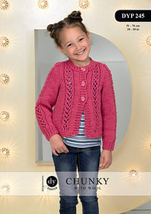 DYP245 Girl’s Patterned Chunky Knitting Pattern