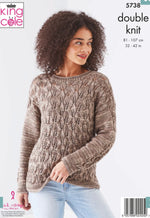 5738 king Cole Island Beaches Ladies V-Neck & Round Neck Jumper Knitting Pattern