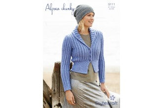 9111 Stylecraft Ladies Alpaca Chunky Cardigan Knitting Pattern