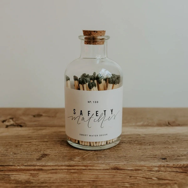 Black Safety Matches Medium Apothecary Jar