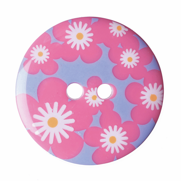 Hemline Buttons Round 22mm Pink