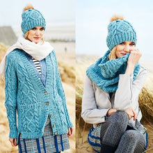 9554 Stylecraft Ladies Aran Cardigan, Snood & Hat Knitting Pattern