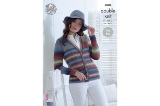 5006 King Cole Ladies Cardigans in Riot DK Knitting Pattern
