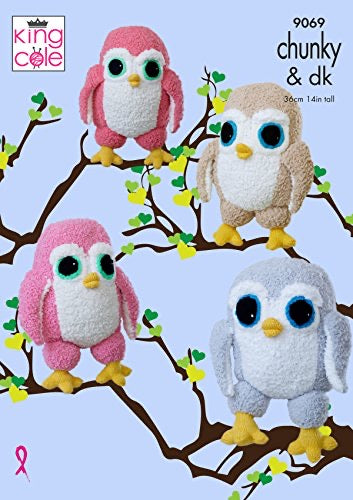 9069 King Cole Chunky & Double Knitting Owl Pattern