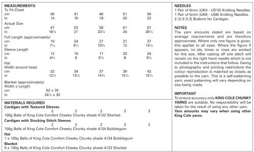 5213 King Cole Cardigans, Hat & Blanket Knitted in Comfort Cheeky Chunky Pattern