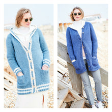9686 Stylecraft Ladies Chunky Cosy Delight Hooded Cardigan (2 designs)