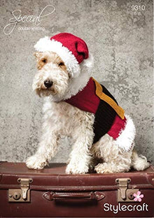 9310 Stylecraft Christmas Dog Coat and Hat Double Knitting Pattern