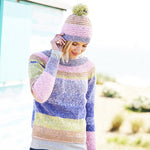 9671 Stylecraft Ladies Batik Swirl Jumper, Hat & Snood Double Knitting Pattern